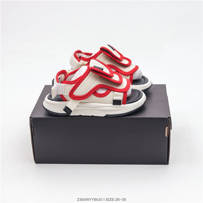 Youth Sunray Adjust Cream/Red Sandal/Slides 012